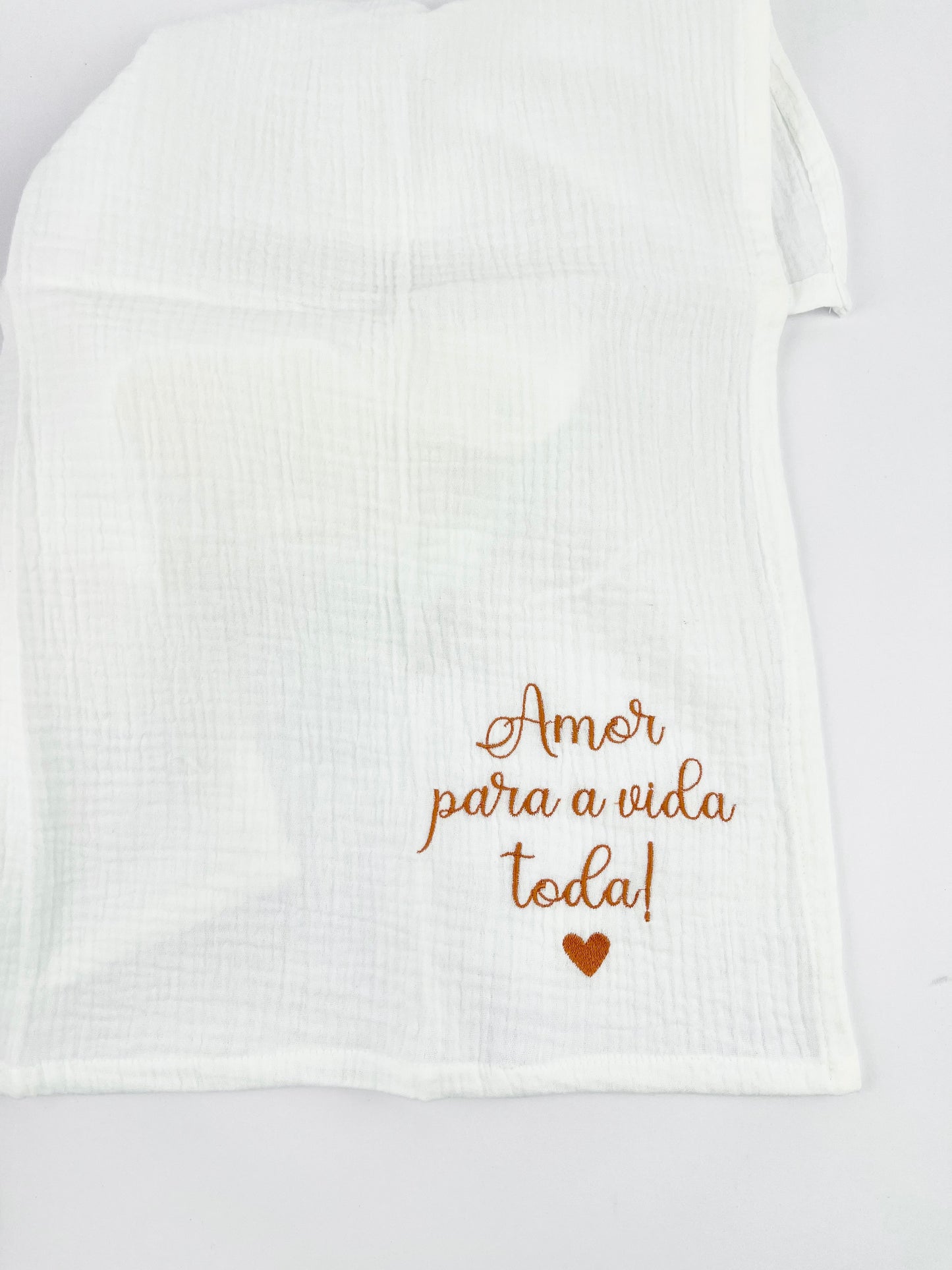 Fralda Musselina “Amor para a Vida Toda” vermelha
