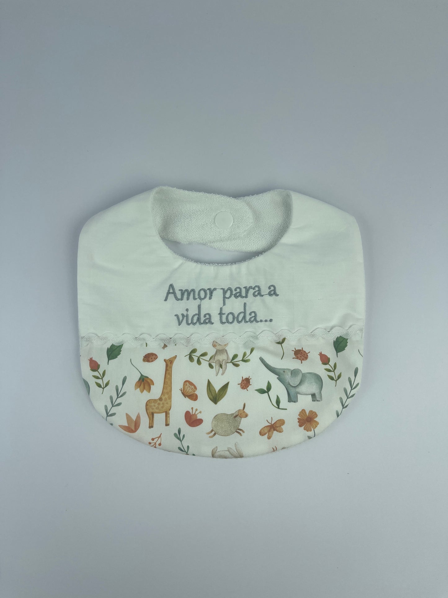 Babete 2 Tecidos Safari "Amor para a Vida Toda"