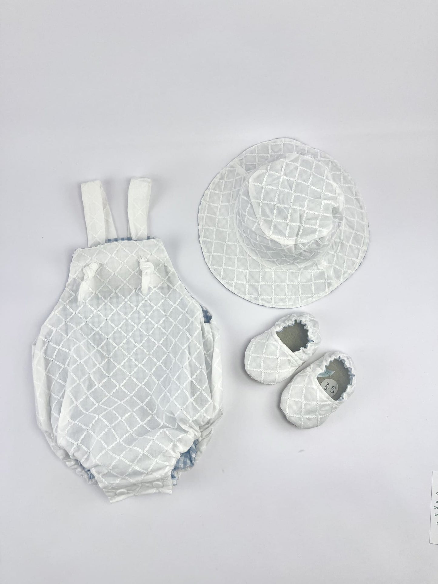 Conjunto reversível azul de verão