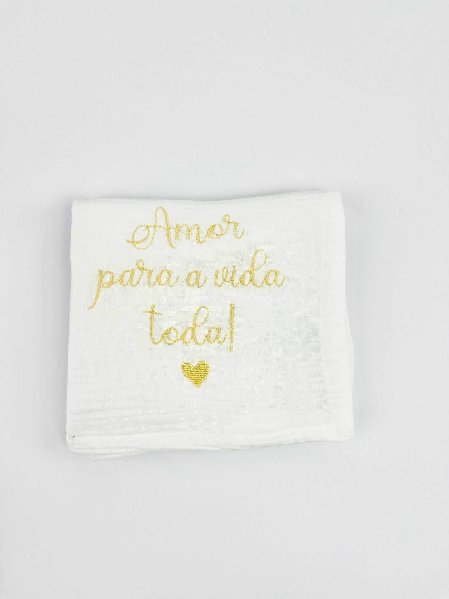 Fralda Musselina “Amor para a Vida Toda” amarela