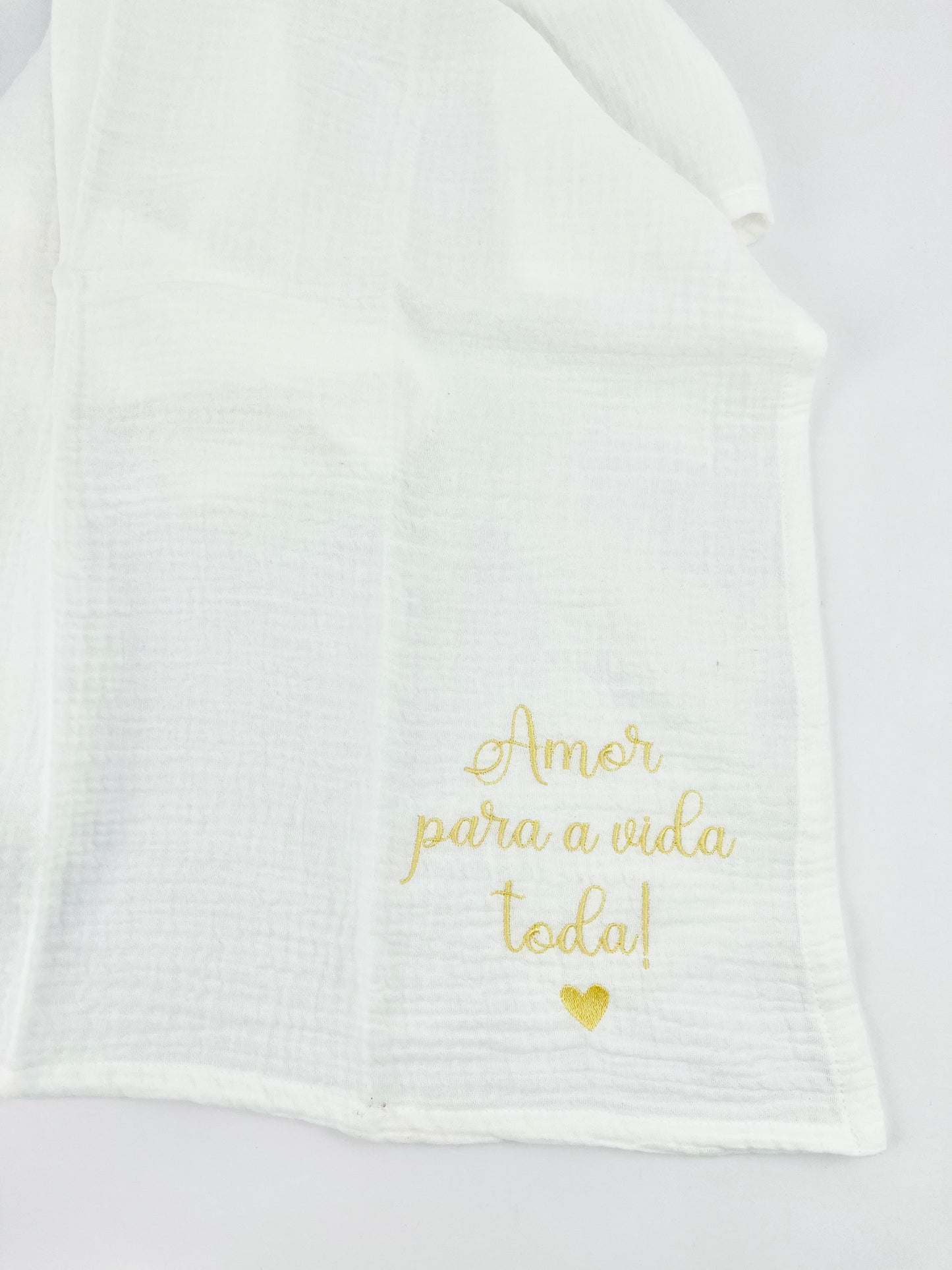 Fralda Musselina “Amor para a Vida Toda” amarela