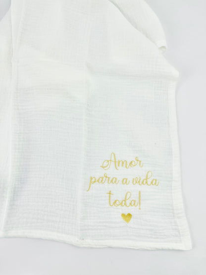Fralda Musselina “Amor para a Vida Toda” amarela