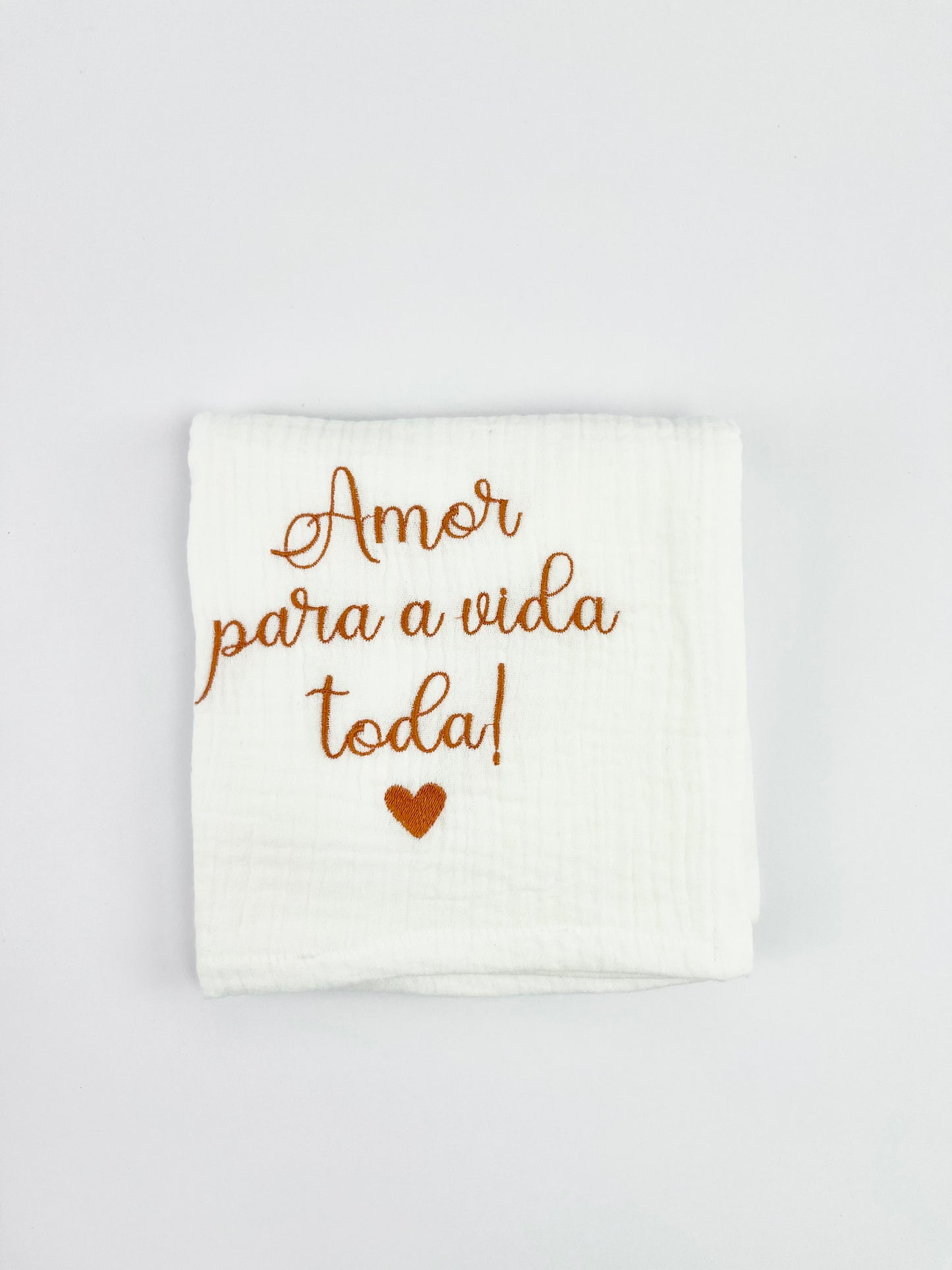 Fralda Musselina “Amor para a Vida Toda” vermelha