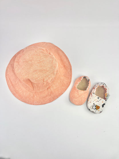 Conjunto Reversível Mickey Peach com Chapéu & Sapatos